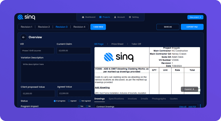 Sinq Contract Value